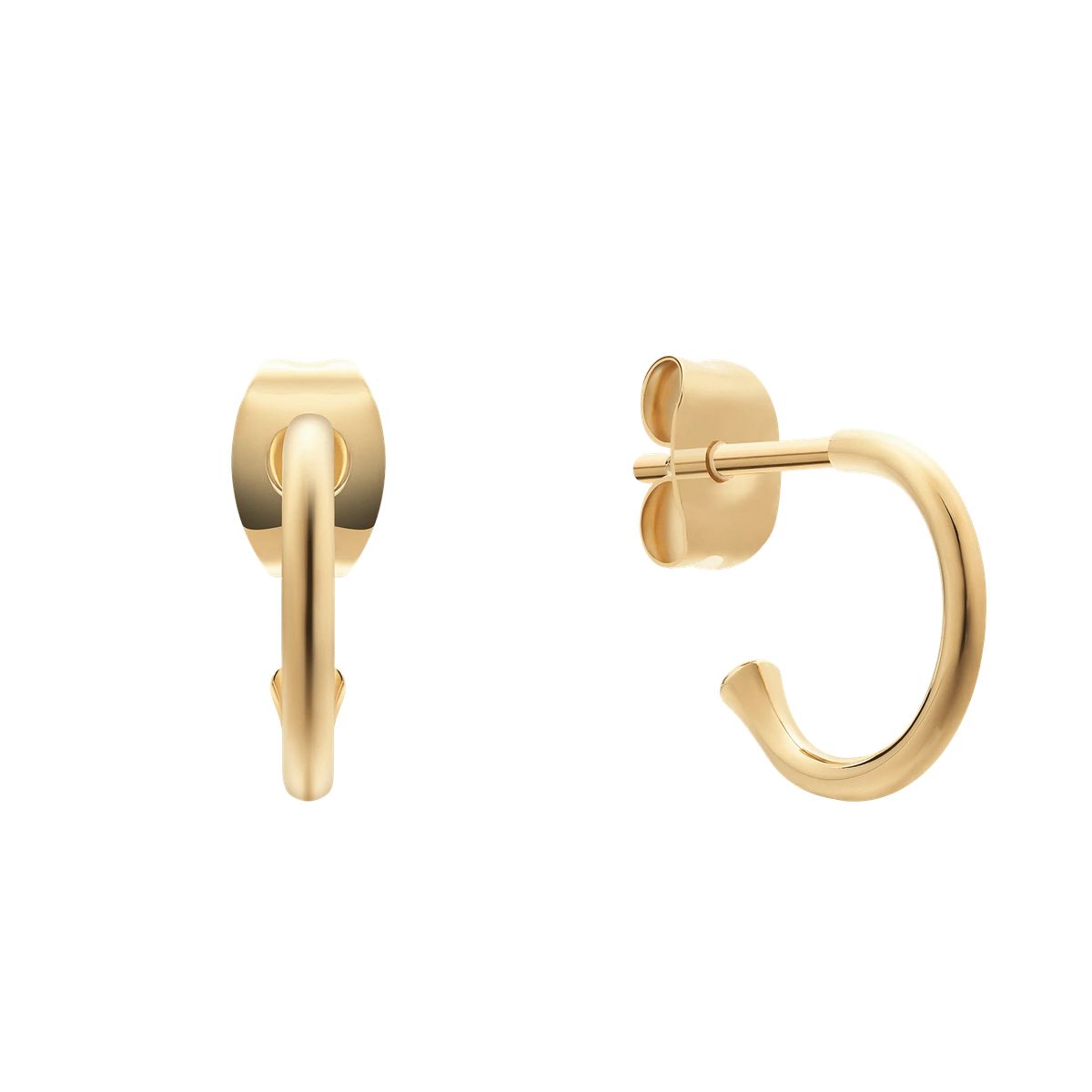 Minimalistische goldfarbene Creolen Ohrringe