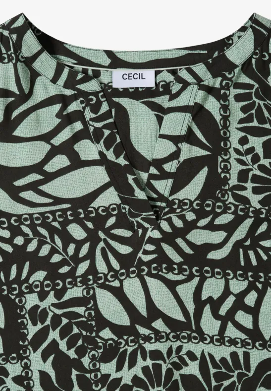 Fließendes Midikleid mit Patchwork-Print