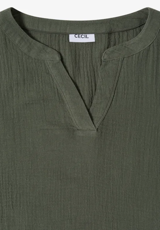 Locker geschnittenes Musselin-Tunika-Kleid