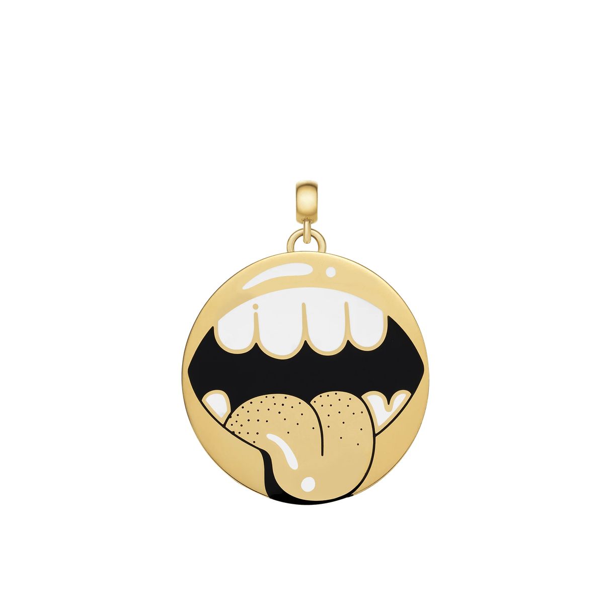 Offener Mund Gold Anhänger Halskette