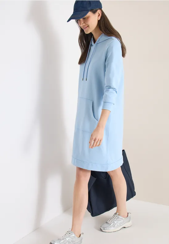 Lässiges Kapuzen-Sweatshirt-Kleid in Knielänge
