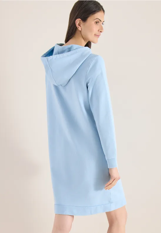 Lässiges Kapuzen-Sweatshirt-Kleid in Knielänge
