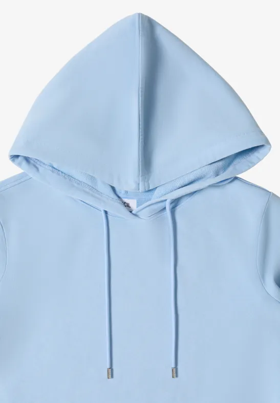 Lässiges Kapuzen-Sweatshirt-Kleid in Knielänge