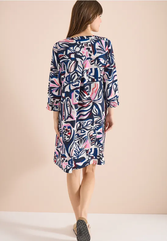 Knielanges Kleid mit Grafikmuster