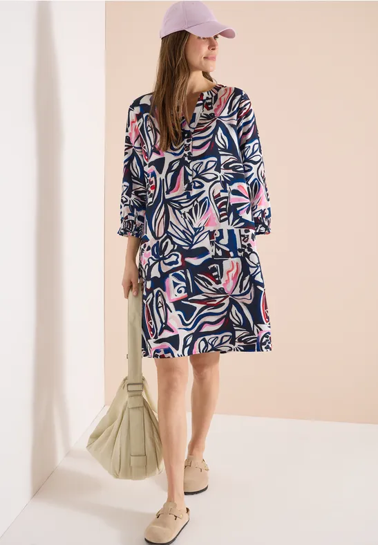 Knielanges Kleid mit Grafikmuster