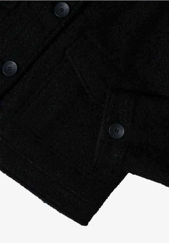 Jacke in Wolloptik mit aufgesetzten Taschen