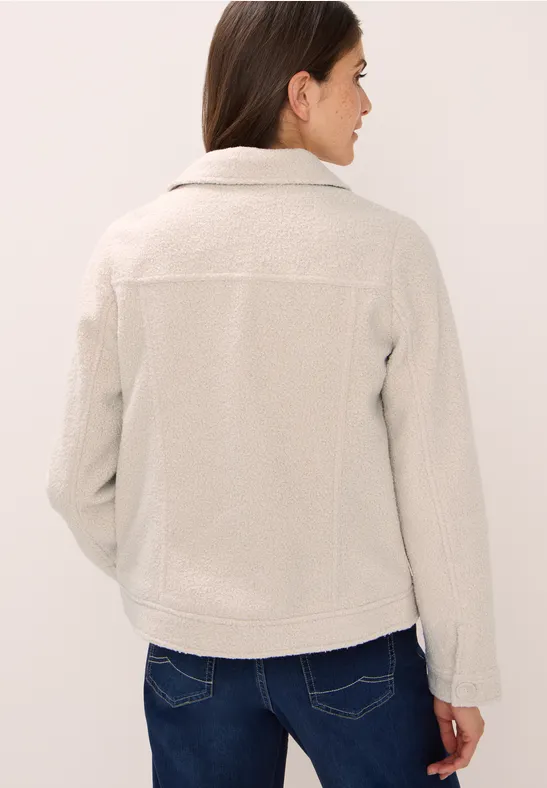 Jacke in Wolloptik mit Taschen