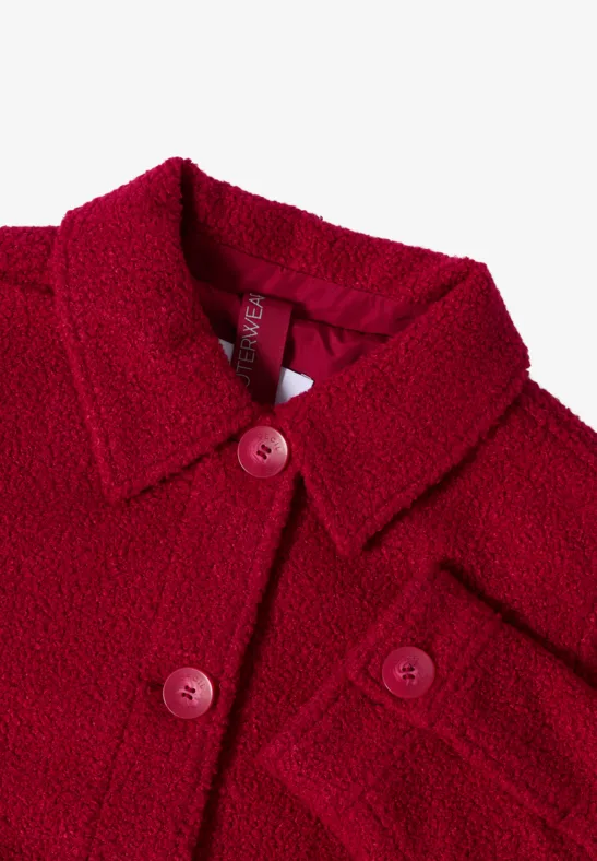 Jacke aus Bouclé-Gewebe mit aufgesetzten Taschen