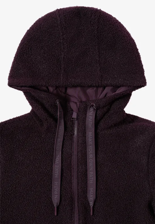 Fleecejacke mit Kapuze und Reißverschluss
