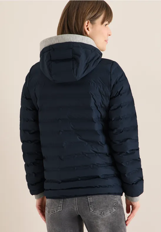 Funktionale Gesteppte Kapuzenjacke im Welded-Look