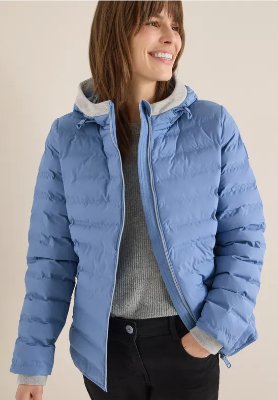 Funktionale Gesteppte Kapuzenjacke im Welded-Look