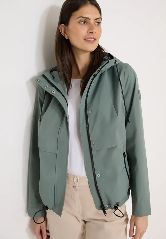 Übergangs-Windbreakerjacke mit Kapuze