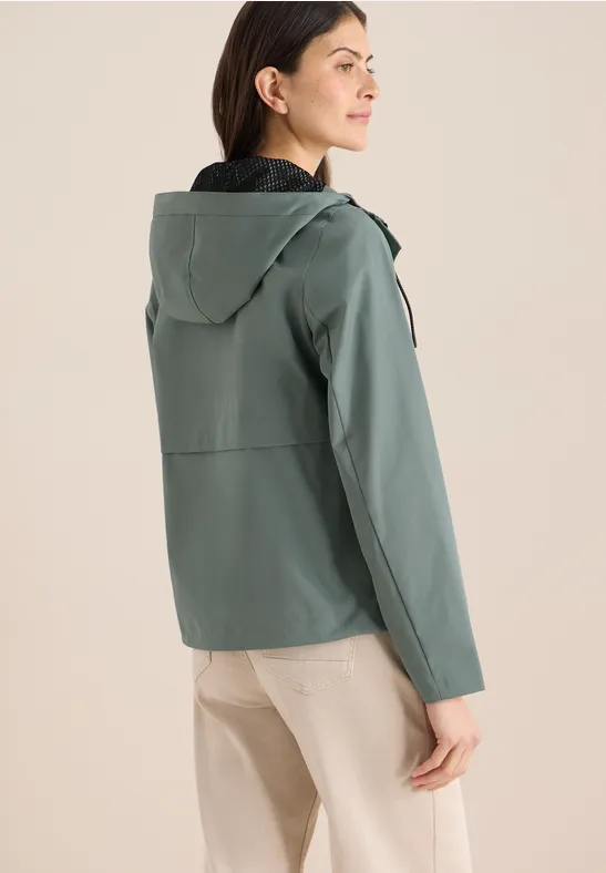 Übergangs-Windbreakerjacke mit Kapuze