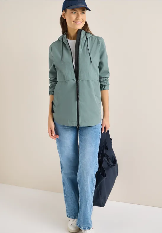 Lässige A-Linien Regenjacke mit Kapuze