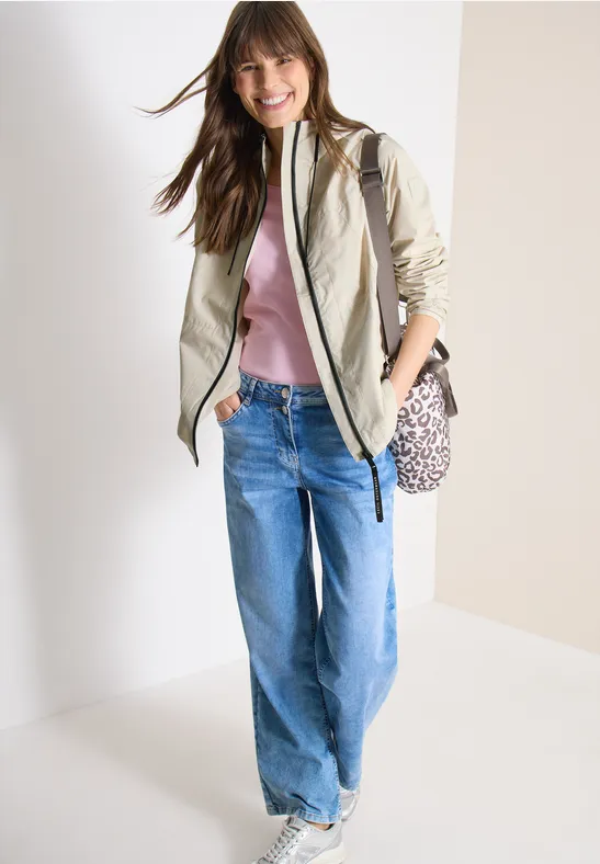 Lässige Windbreaker Jacke mit Kapuze