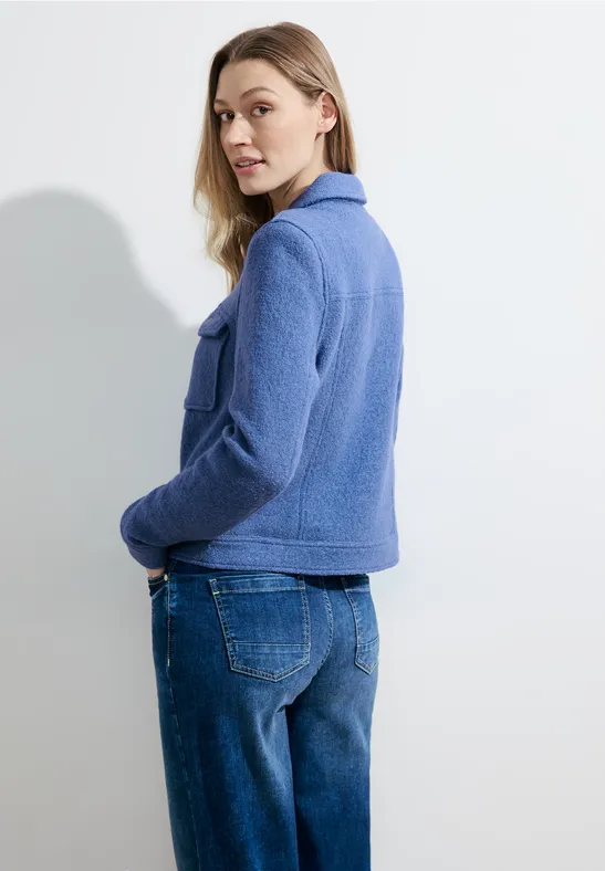 Hemdjacke mit Wollanteil und Taschen