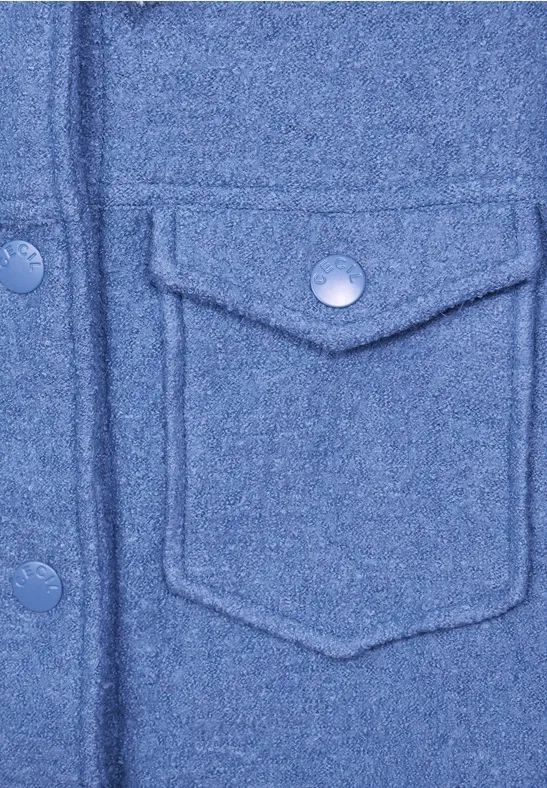 Hemdjacke mit Wollanteil und Taschen
