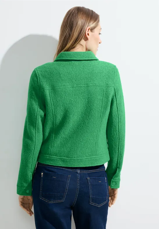 Grüne Kurzjacke mit Wollmischung