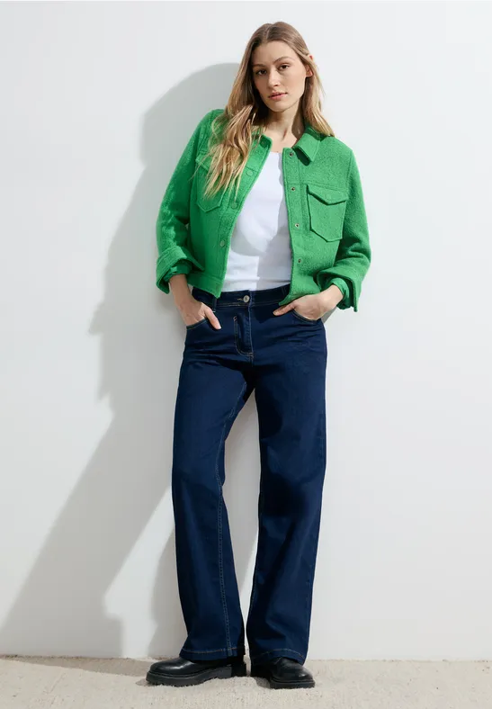 Grüne Kurzjacke mit Wollmischung