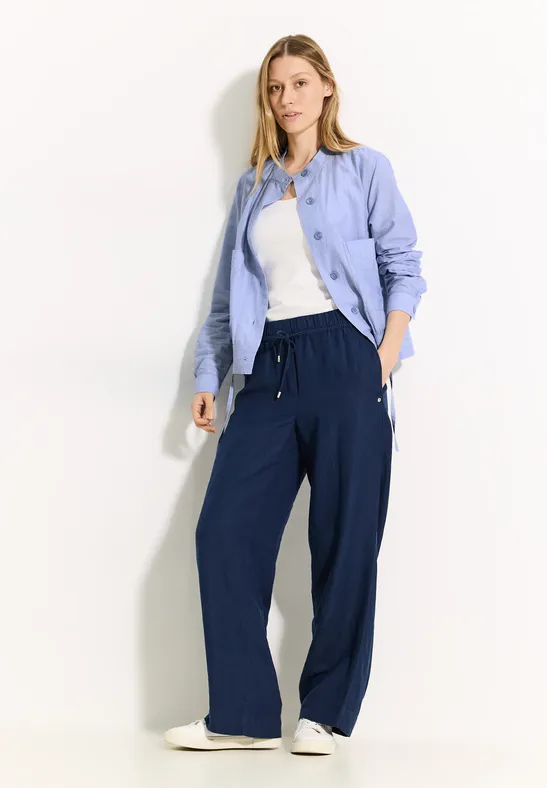 Damen Chambray Jacke in Hellblau