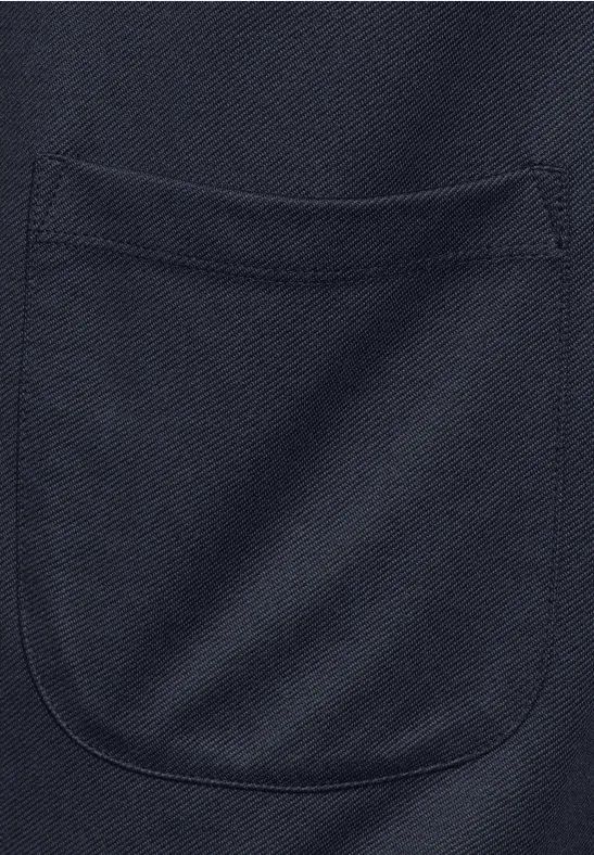 Langer Twill-Blazer mit aufgesetzten Taschen