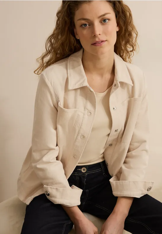 Cord Overshirt mit Knopfleiste