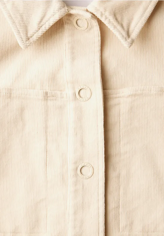 Cord Overshirt mit Knopfleiste