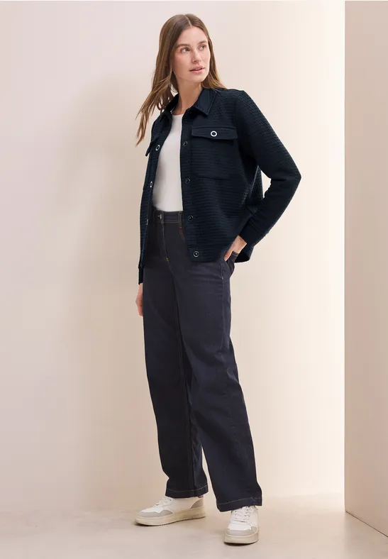 Strukturierte Overshirt Jacke in Waffeloptik