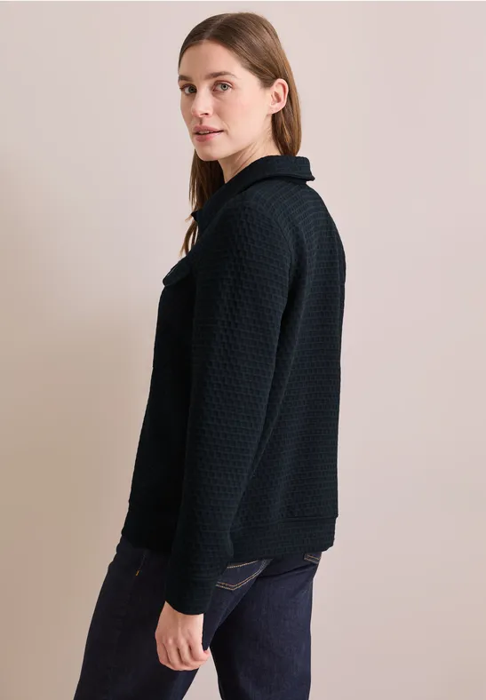 Strukturierte Overshirt Jacke in Waffeloptik