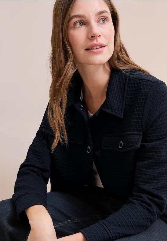 Strukturierte Overshirt Jacke in Waffeloptik