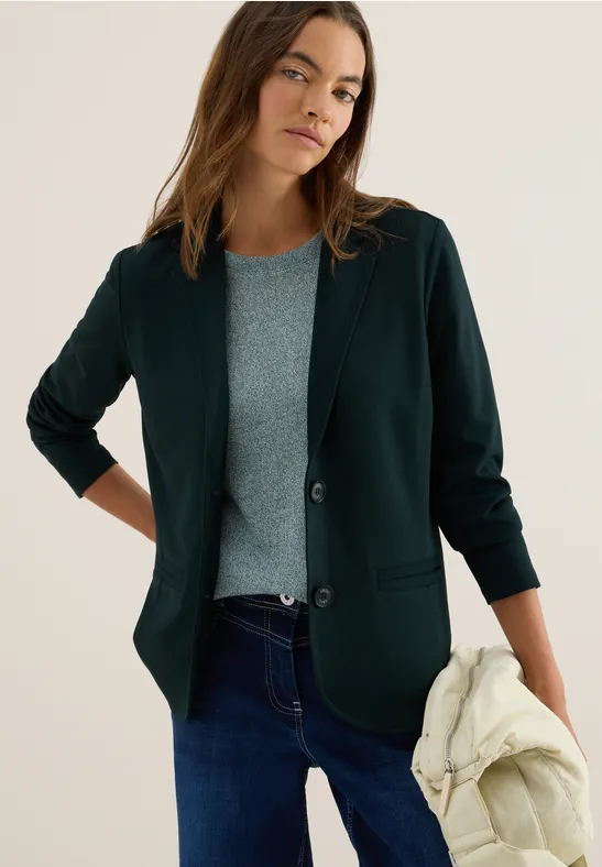 Damen Basic Blazer mit Zwei Knöpfen