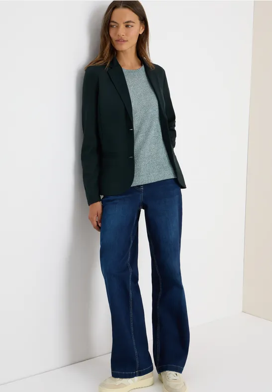 Damen Basic Blazer mit Zwei Knöpfen