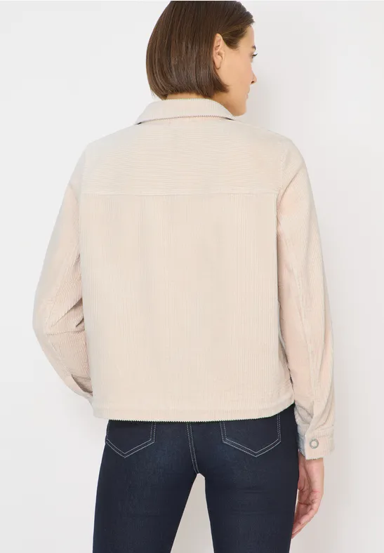 Lässige Cordhemdjacke mit Kordelzug