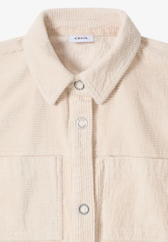 Lässige Cordhemdjacke mit Kordelzug