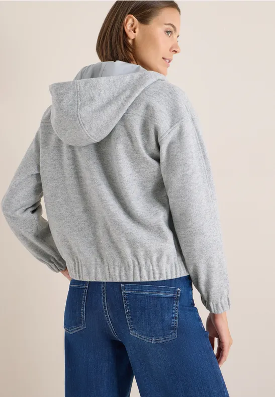 Lässige Jacke mit Kapuze aus Wollmischung