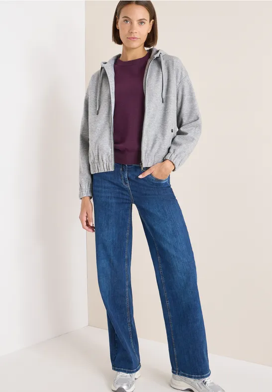 Lässige Jacke mit Kapuze aus Wollmischung