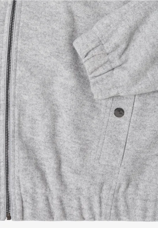 Lässige Jacke mit Kapuze aus Wollmischung