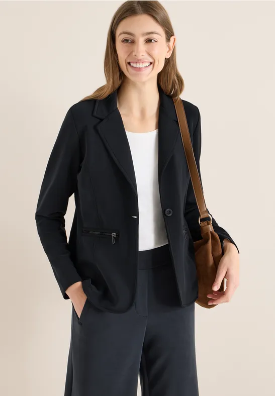 Blazer mit Silk-Touch aus Modal-Mix