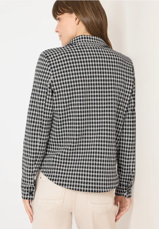 Damen Jacquard Karo Hemdjacke