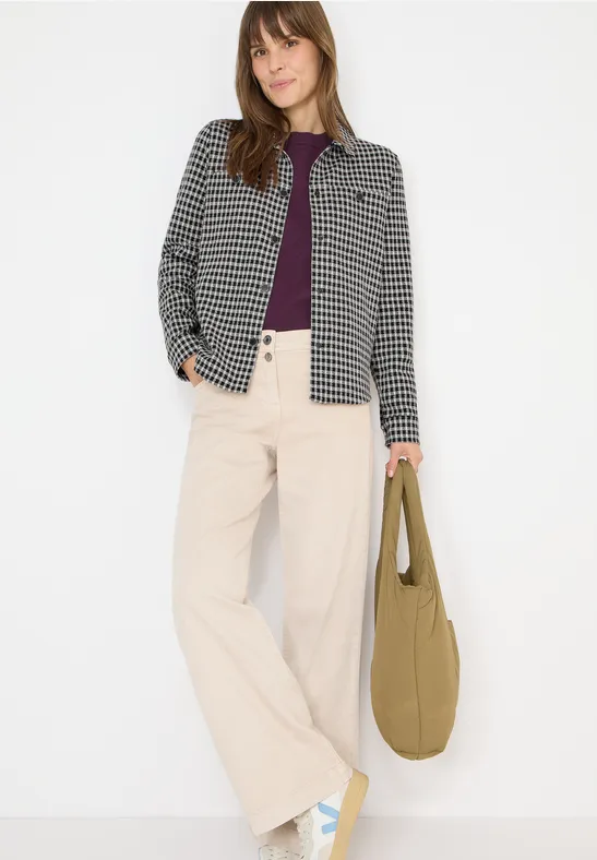 Damen Jacquard Karo Hemdjacke