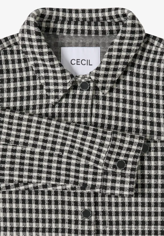 Damen Jacquard Karo Hemdjacke