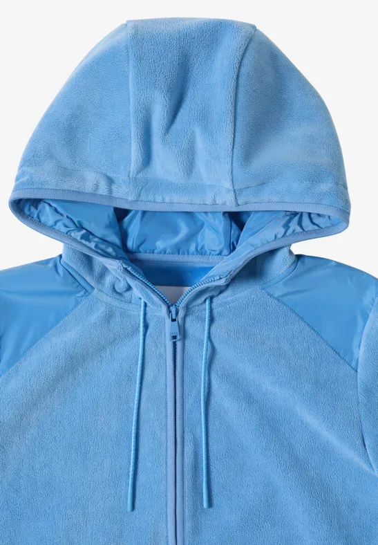 Lässige Fleece-Kapuzenjacke mit Reißverschluss