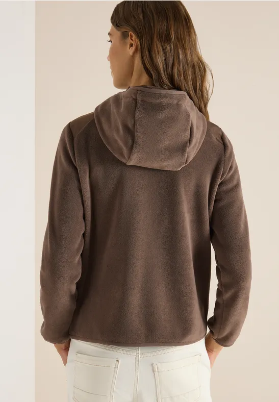 Fleecejacke mit Kapuze und Reißverschluss für Damen