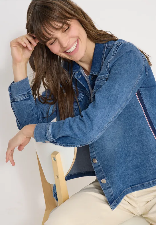 Denim Overshirt mit Knopfleiste