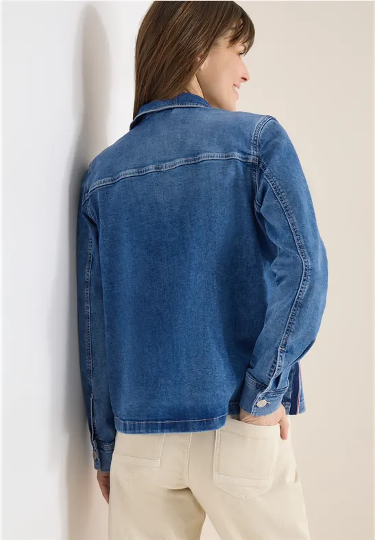 Denim Overshirt mit Knopfleiste