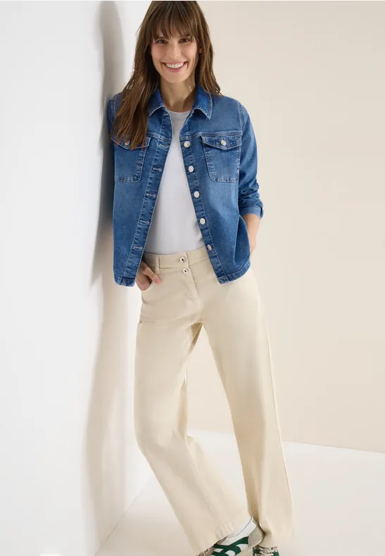 Denim Overshirt mit Knopfleiste