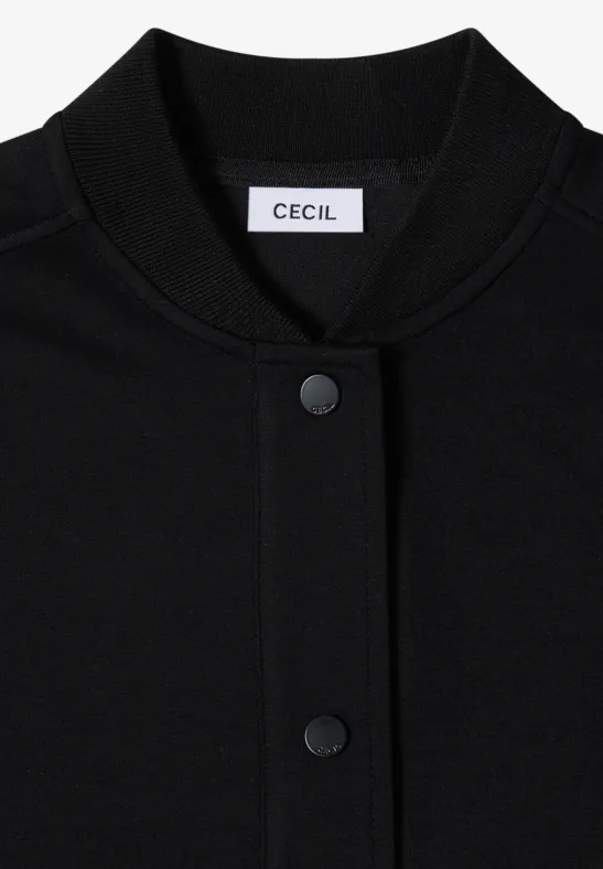 Lässige schwarze Blousonjacke im College-Stil