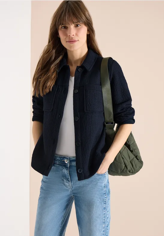 Strukturierte Utility-Hemdjacke mit Taschen