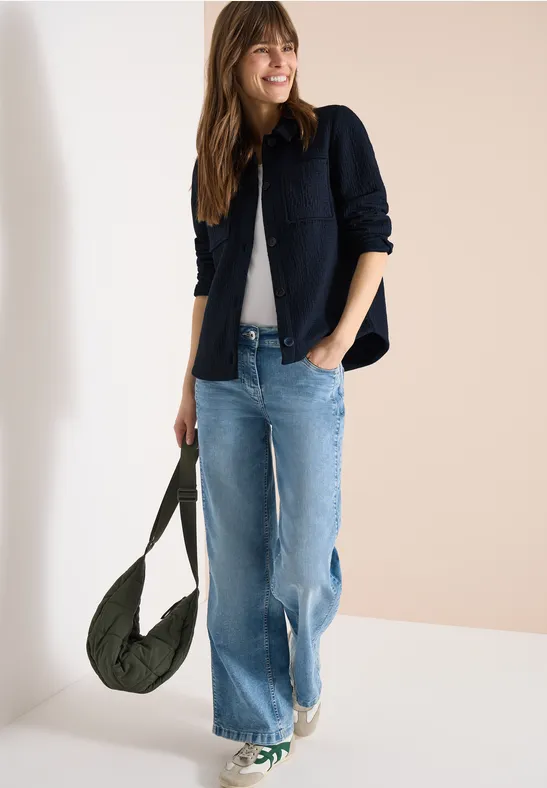 Strukturierte Utility-Hemdjacke mit Taschen