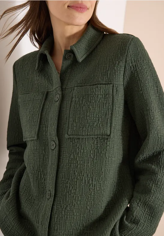 Strukturiertes Overshirt mit Knöpfen und Taschen